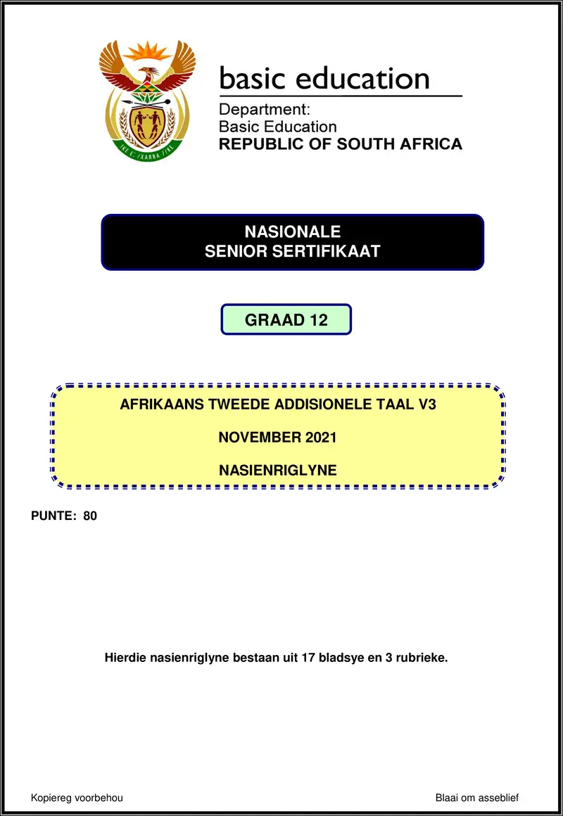 Afrikaans Sal P3 Nov 2021 Mg Gr12