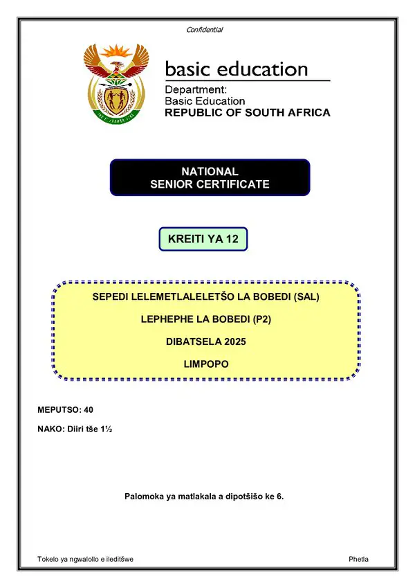 Sepedi Sal P2 Limpopo Gr12
