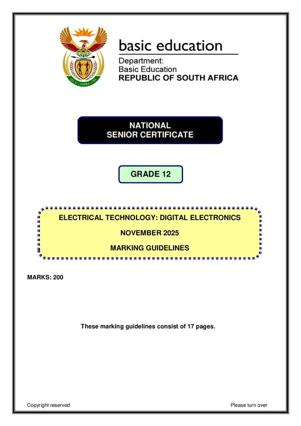 Digital Electronics Memo 1 (English) Gr12