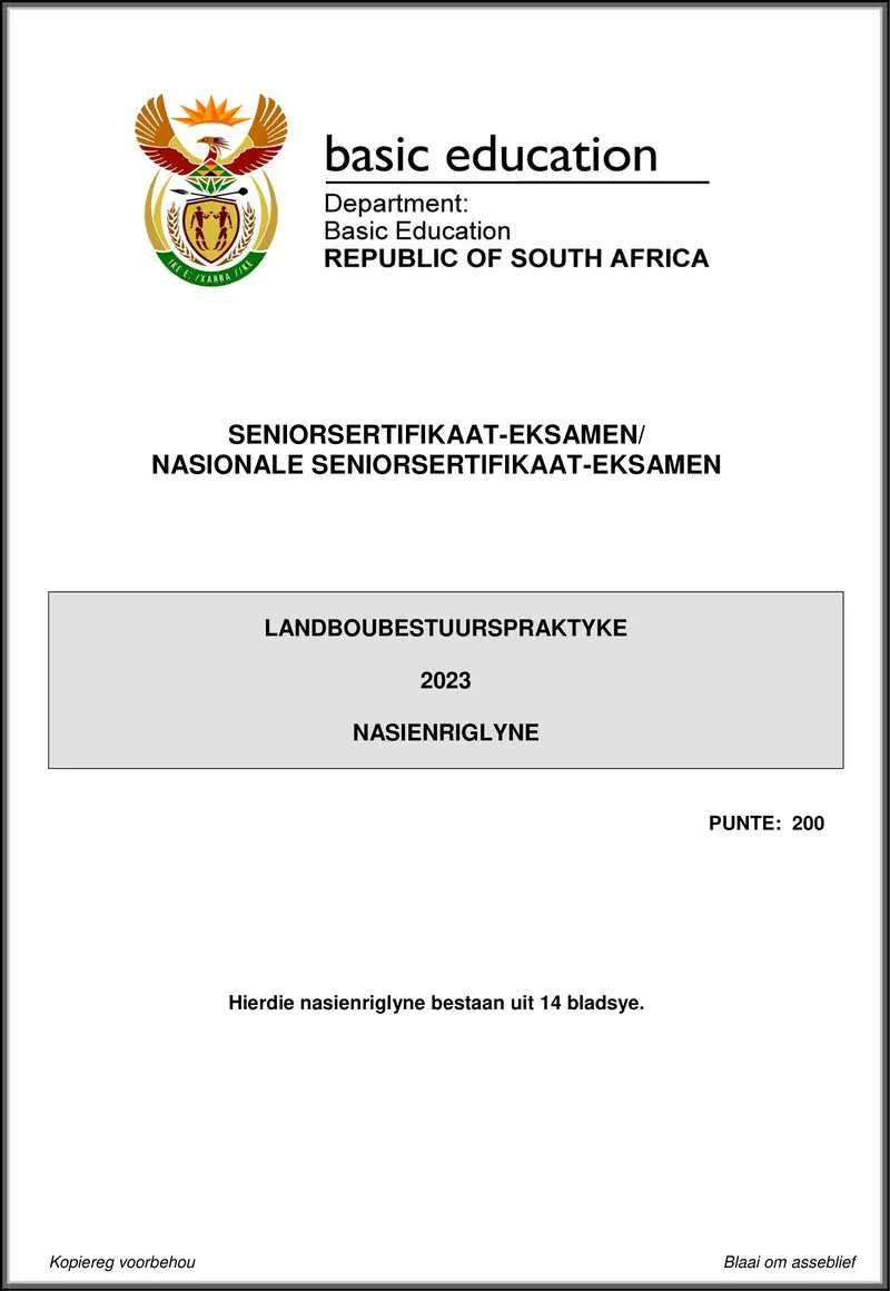 Grade 12 Landboubestuurspraktyke past paper 2023 – agricultural management practices may june 2023 mg afr gr12