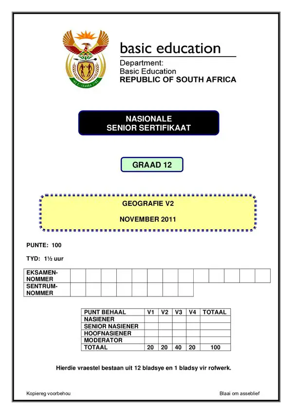 Paper 2 (Afrikaans) Gr12
