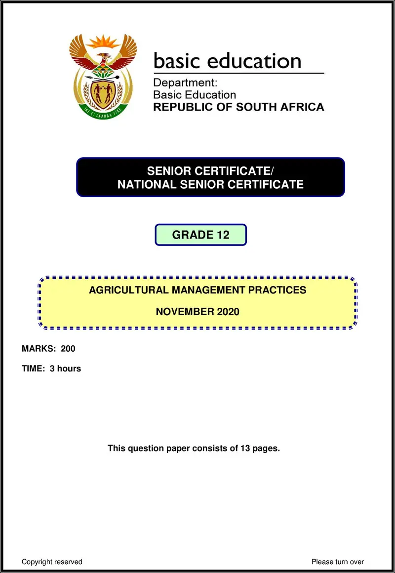 Agricultural Management Practices Nov 2020 Eng Gr12