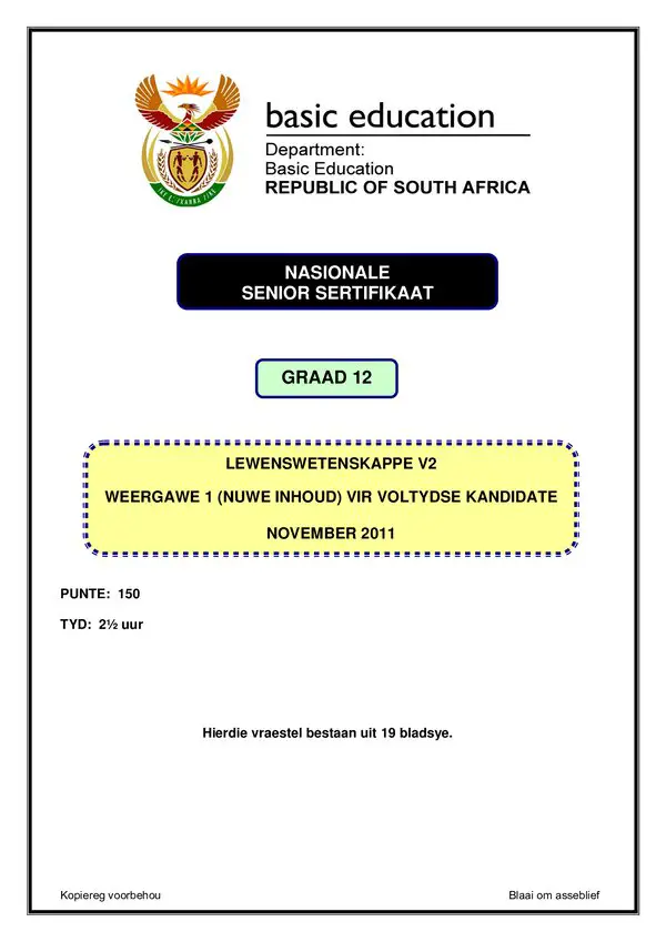 Paper 2 Version 1 (Afrikaans) Gr12
