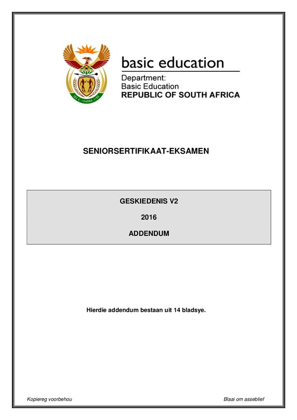 Paper 2 Addendum (Afrikaans) Gr12