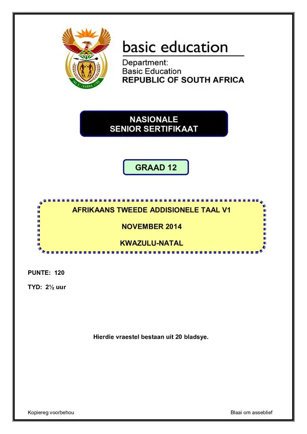 Afrikaans Sal P1 (Limpopo)