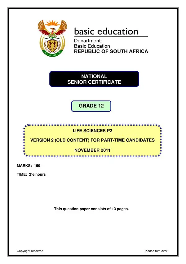 Life Sciences Paper 2 Version 2 (English)