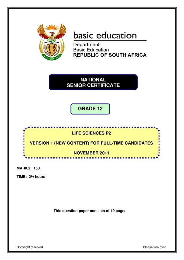 Life Sciences Paper 2 Version 1 (English)