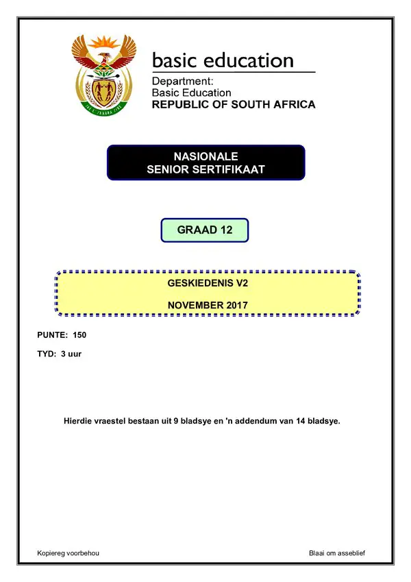History Paper 2 (Afrikaans)