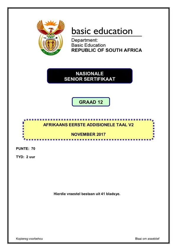 Afrikaans Fal P2