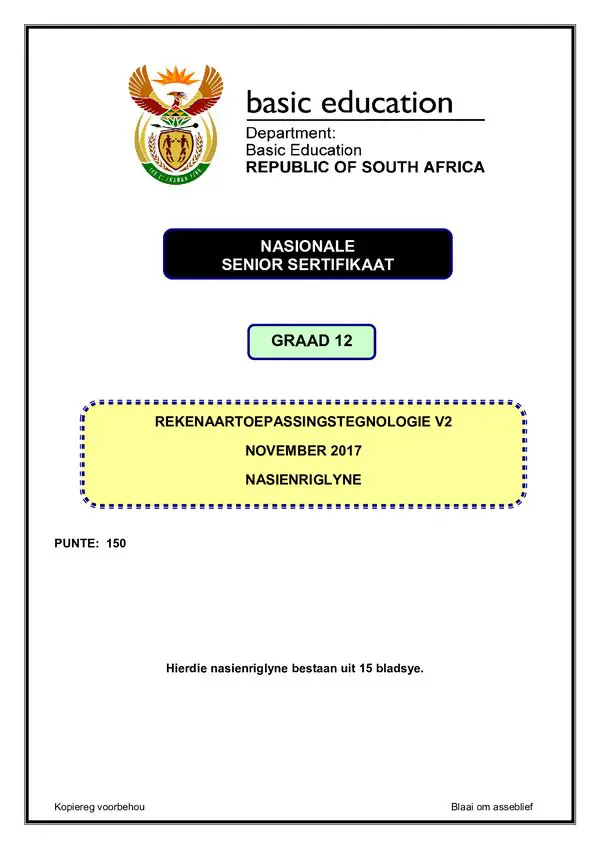 Computer Application Technology Memo 2 (Afrikaans)