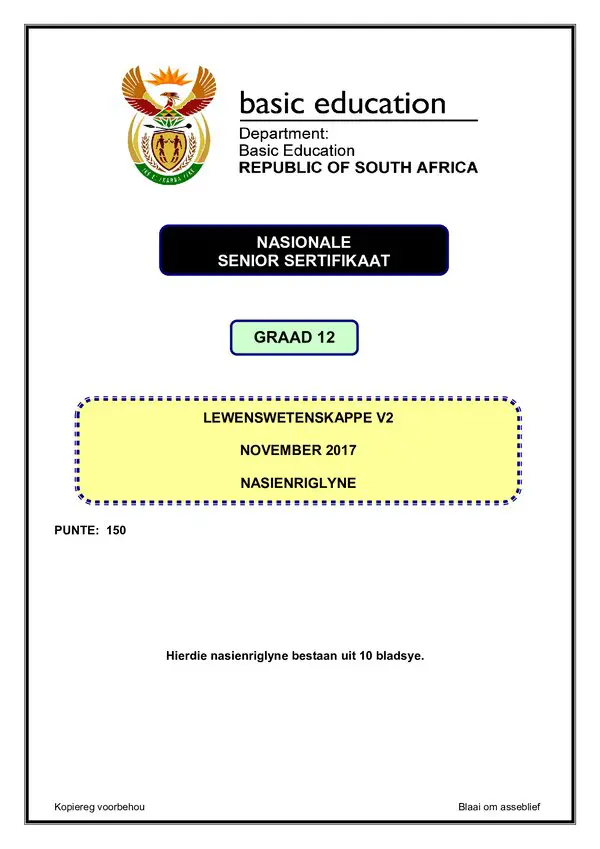 Life Sciences Memo 2 (Afrikaans)