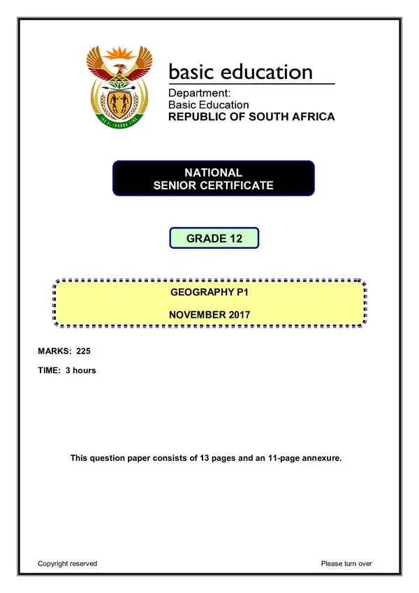 Geography Paper 1 (English)