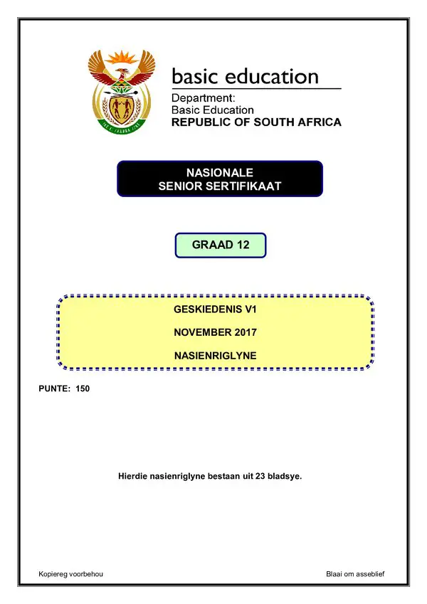 History Memo 1 (Afrikaans)