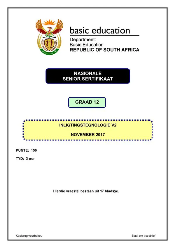 Information Technology Paper 2 (Afrikaans)