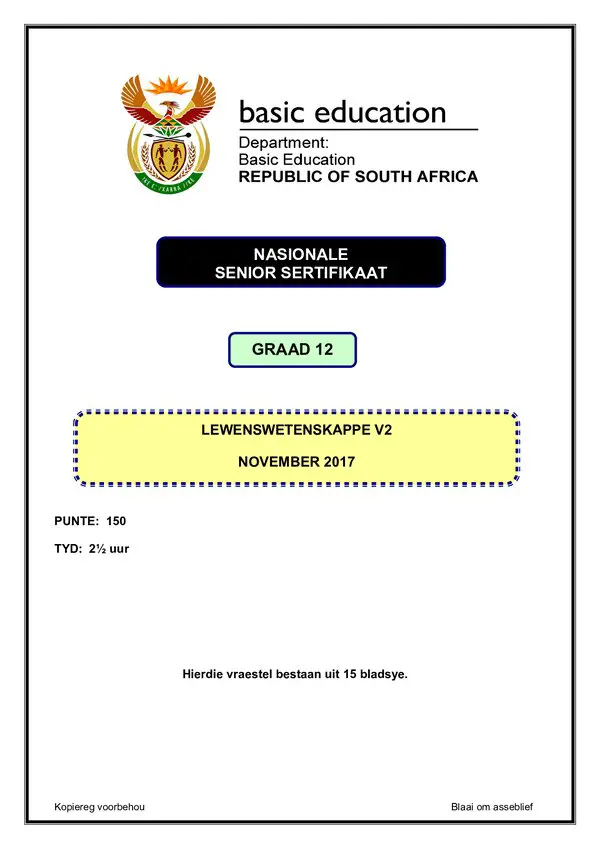 Life Sciences Paper 2 (Afrikaans)