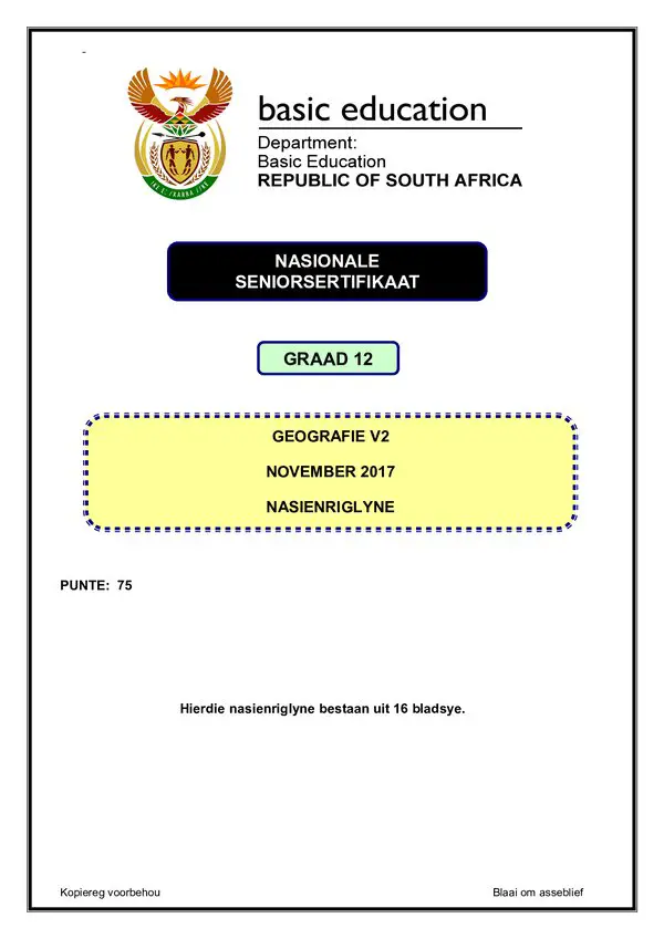 Geography Memo 2 (Afrikaans)