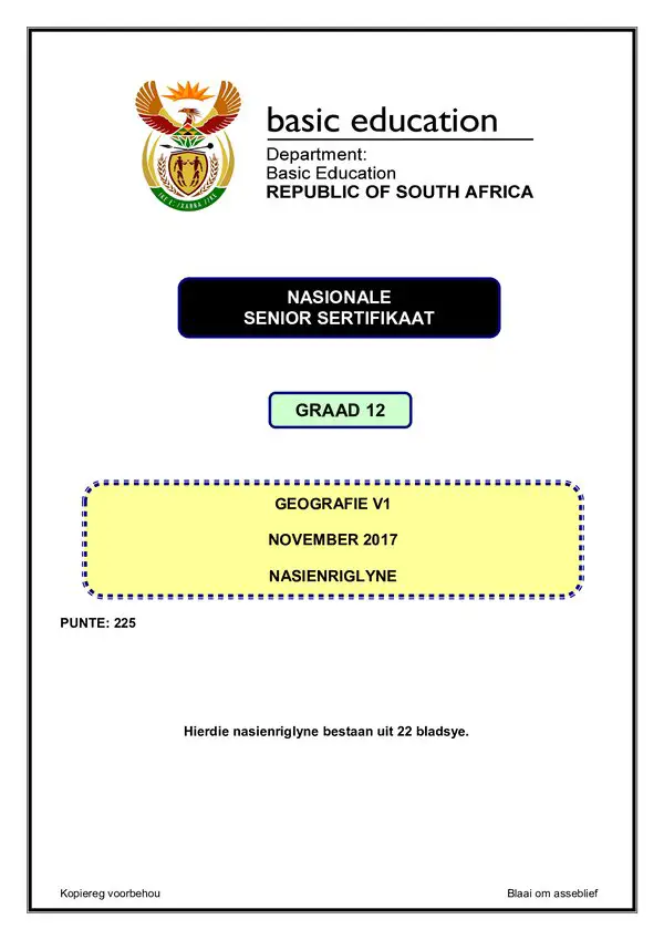 Geography Memo 1 (Afrikaans)