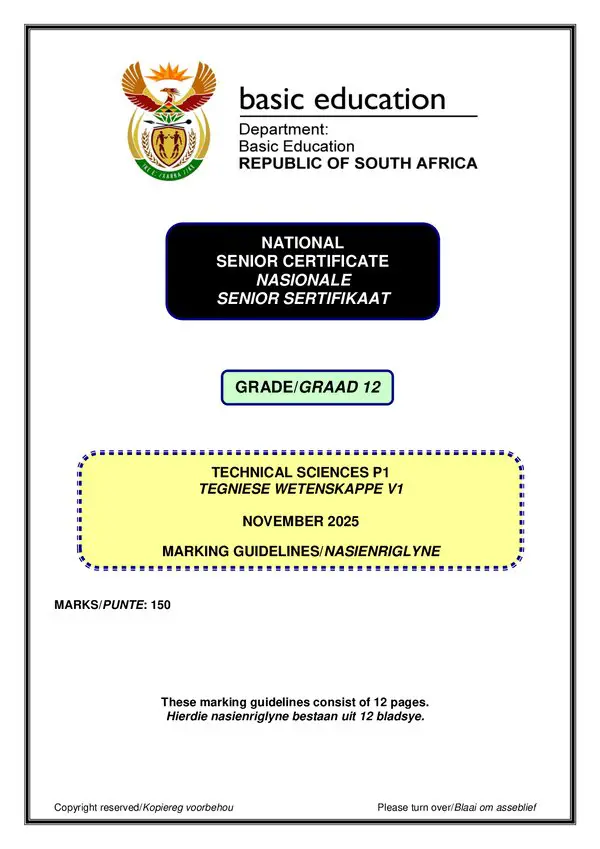Technical Sciences Memo 1 (English And Afrikaans)