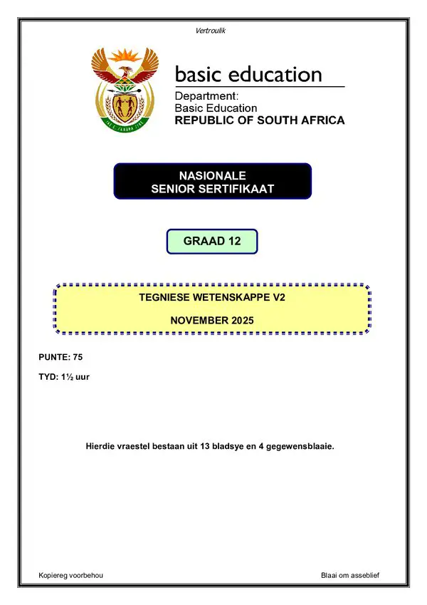 Technical Sciences Paper 2 (Afrikaans)