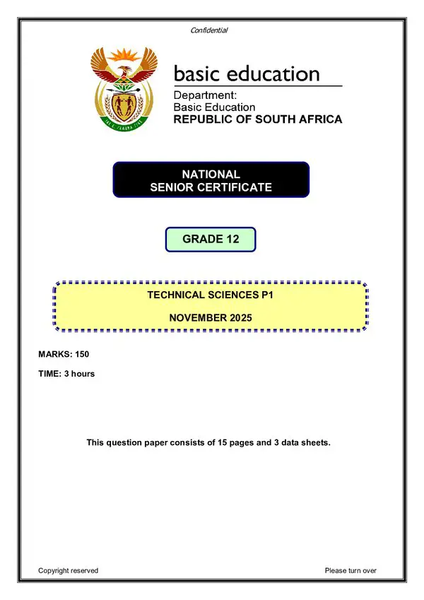 Technical Sciences Paper 1 (English)