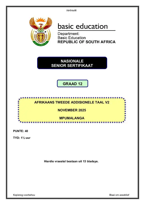 Afrikaans Sal P2 (Mpumalanga)