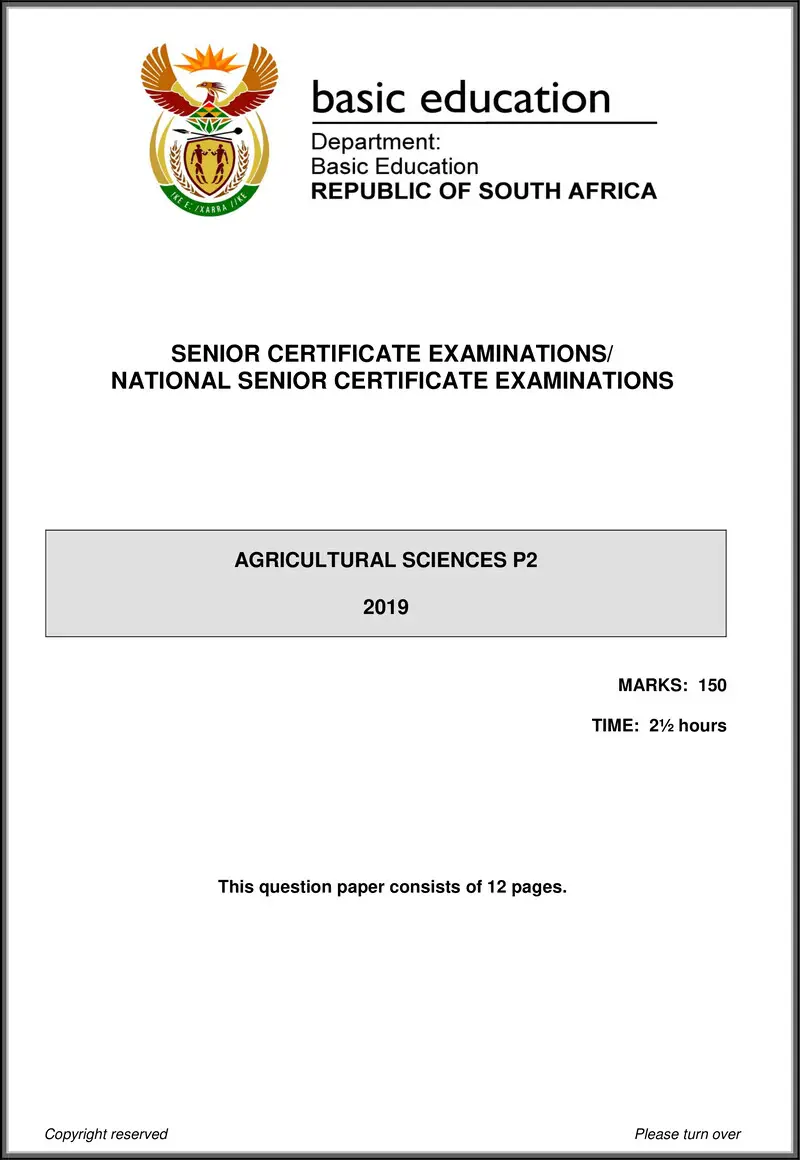 Agricultural Sciences P2 May June 2019 Eng Gr12