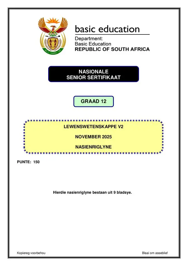 Life Sciences Memo 2 (Afrikaans)