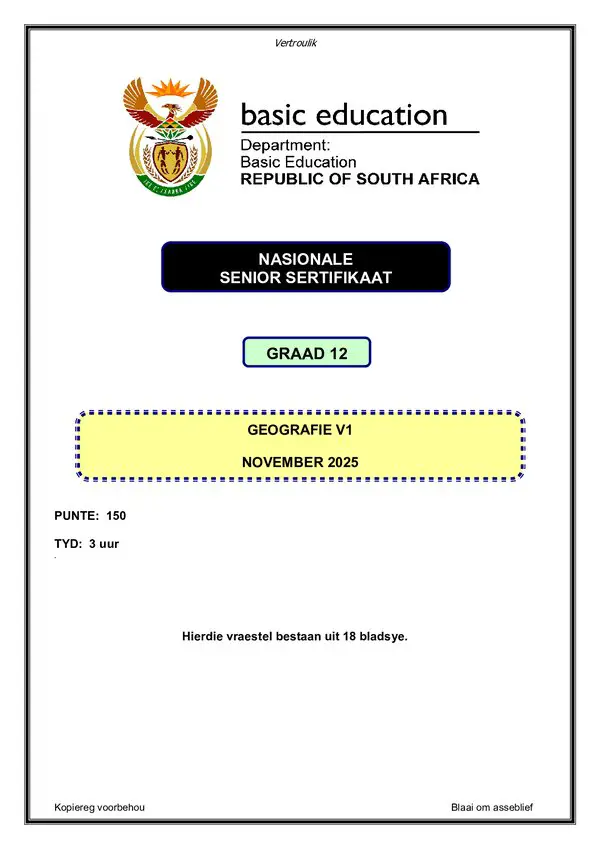 Geography Paper 1 (Afrikaans)