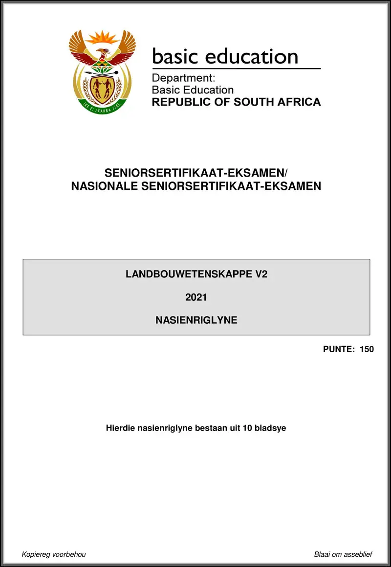 Grade 12 Agricultural Sciences past paper 2021 – agricultural sciences p2 may june 2021 mg afr gr12