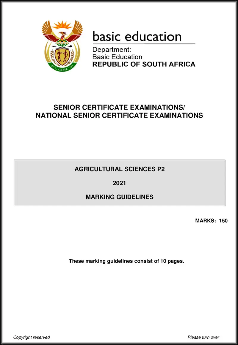 Grade 12 Agricultural Sciences past paper 2021 – agricultural sciences p2 may june 2021 mg eng gr12