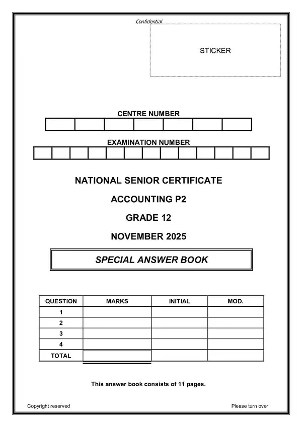 Accounting Paper 2 Answerbook (English)