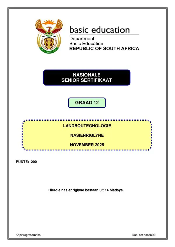 Agricultural Technology Memo 1 (Afrikaans)
