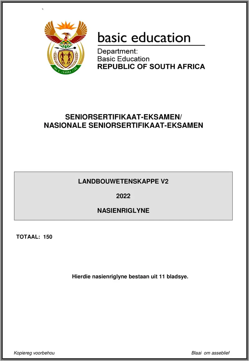 Grade 12 Agricultural Sciences past paper 2022 – agricultural sciences p2 may june 2022 mg afr 1 gr12