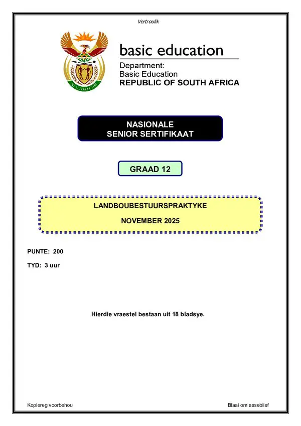 Agricultural Management Practices Paper 1 (Afrikaans)