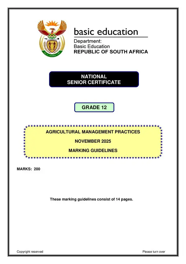 Agricultural Management Practices Memo 1 (English)