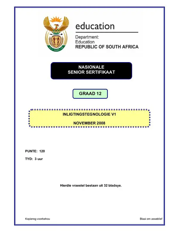 Information Technology P1 Afrikaans