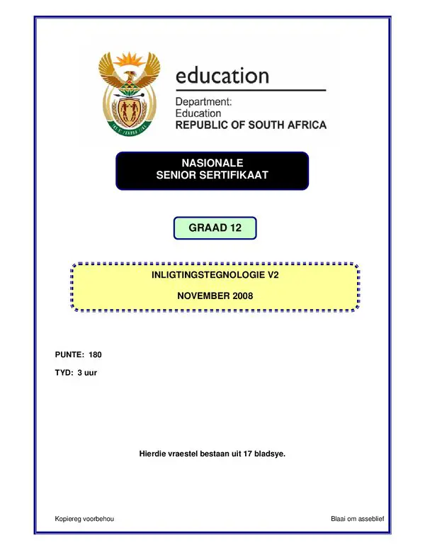 Information Technology P2 Afrikaans