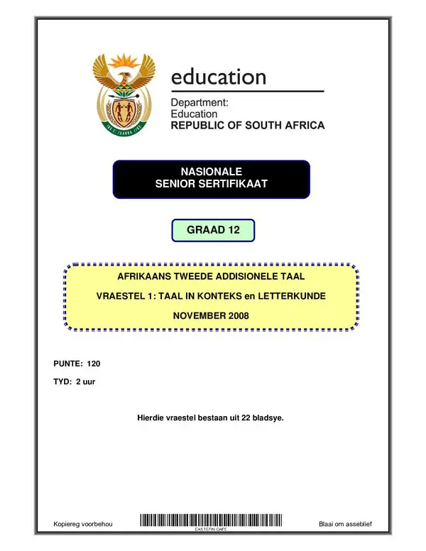 Afrikaans Sal P1 (Eastern Cape)
