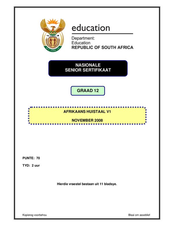 Afrikaans Hl P1