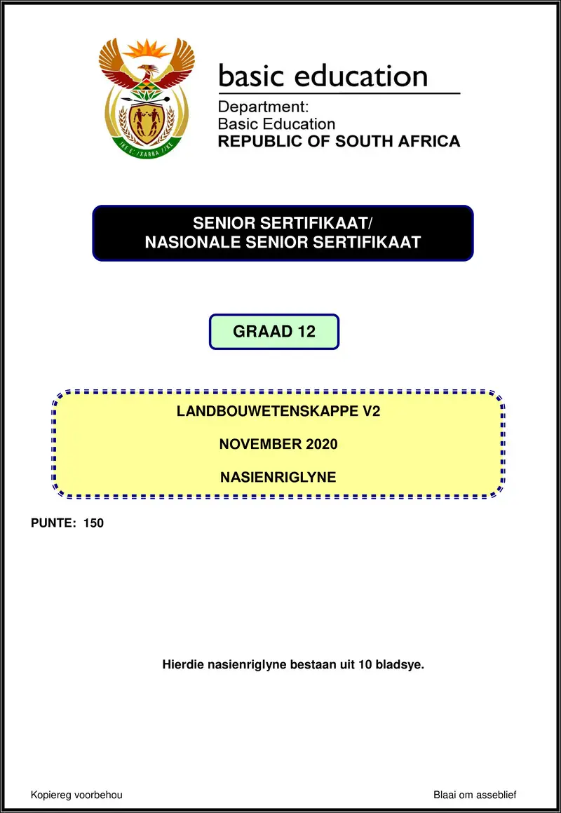 Agricultural Sciences P2 Nov 2020 Memo Afr Gr12