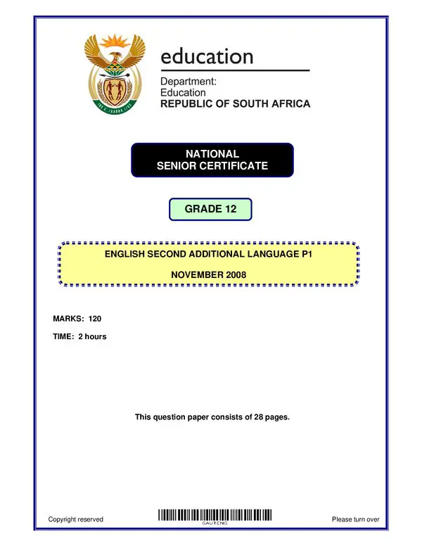 English Sal P1 (Gauteng)