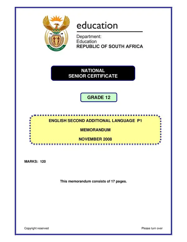 English Sal P1 (Gauteng) Memo