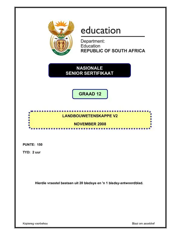 Agricultural Sciences P2 Afrikaans