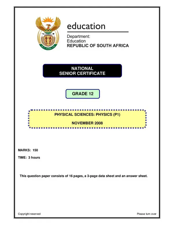 Physical Science P1 English