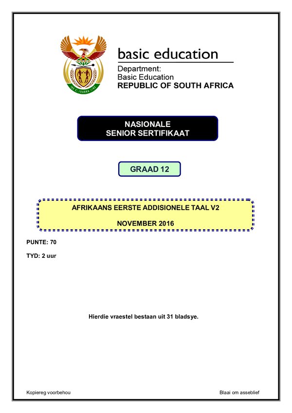Afrikaans Fal P2