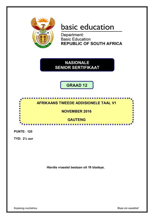 Afrikaans Sal P1 (Gauteng)