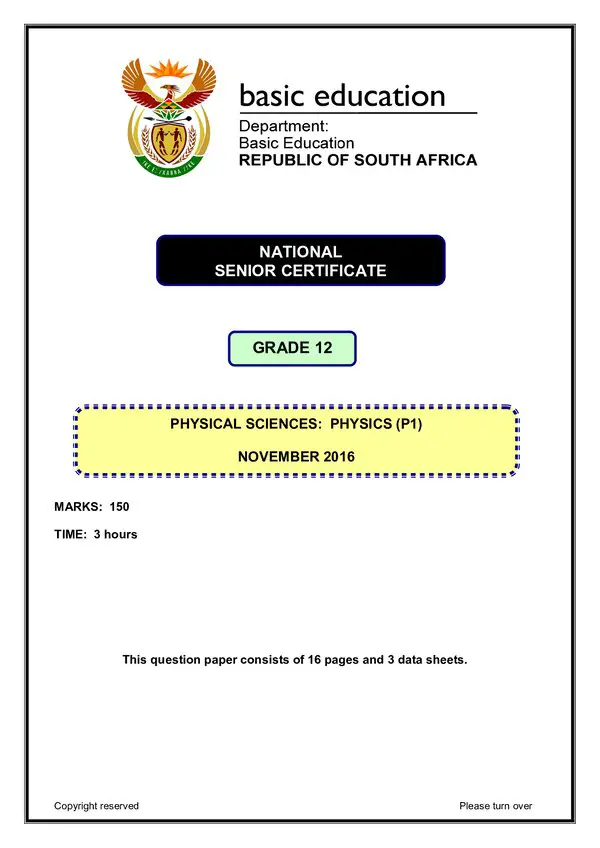 Physical Sciences Paper 1 (English)
