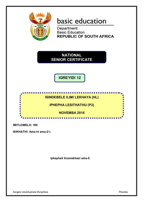 Isindebele Hl P3