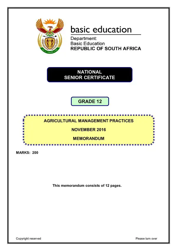 Agricultural Management Practices Memo 1 (English)