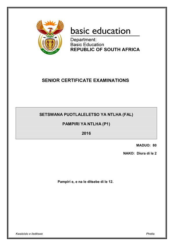 Setswana Fal P1